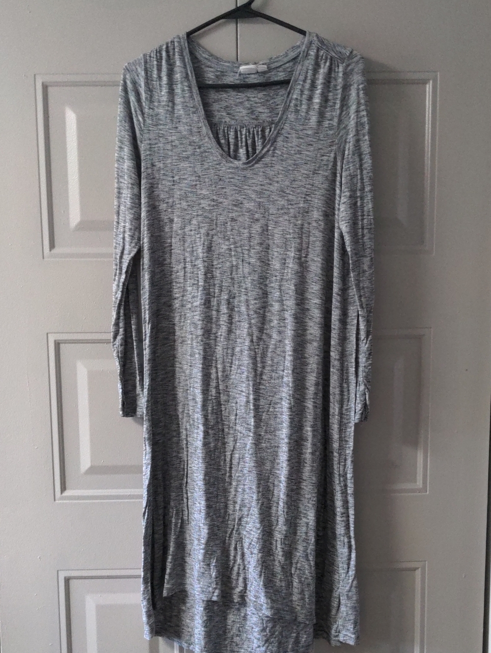 GAP Long Sleeve Heathered Gray Midi Dress